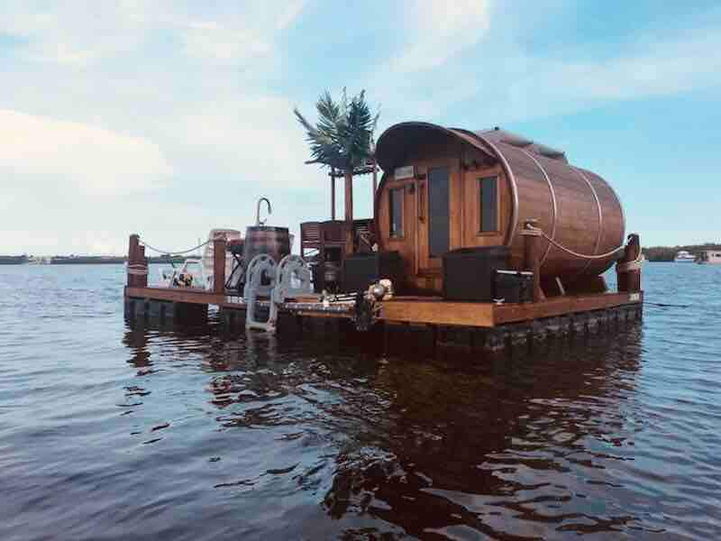 floating barrel cabin