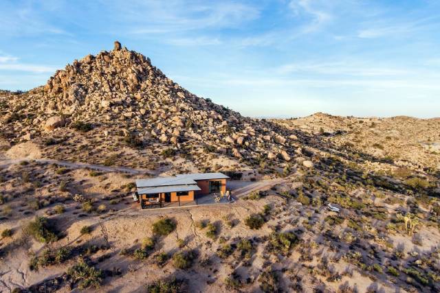 aerial photo of rocky roost cabin