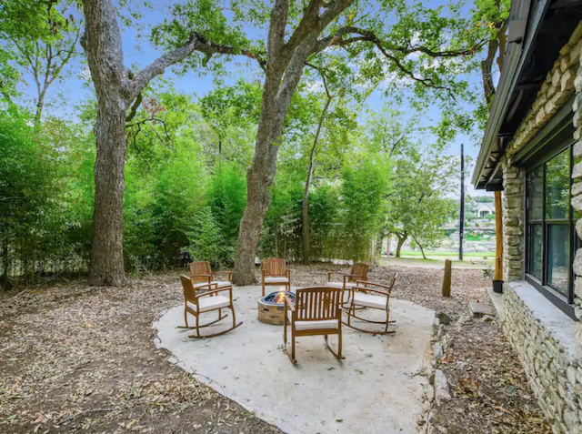 Riverfront Cabin with Firepit in Wimberley Texas exterior