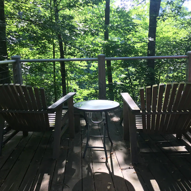 View from porch of Cozy Cabin Close to University